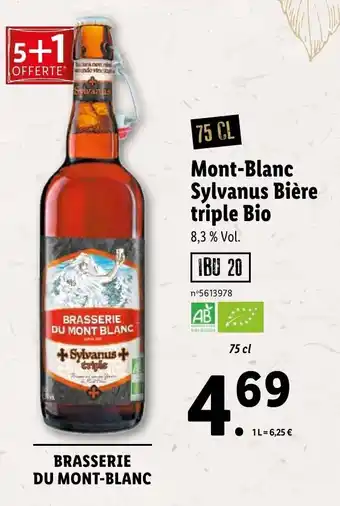 Lidl Mont-blanc sylvanus bière triple bio offre
