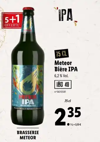 Lidl Meteor bière IPA offre