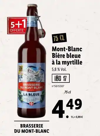 Lidl Mont-blanc bière bleue à la myrtille offre