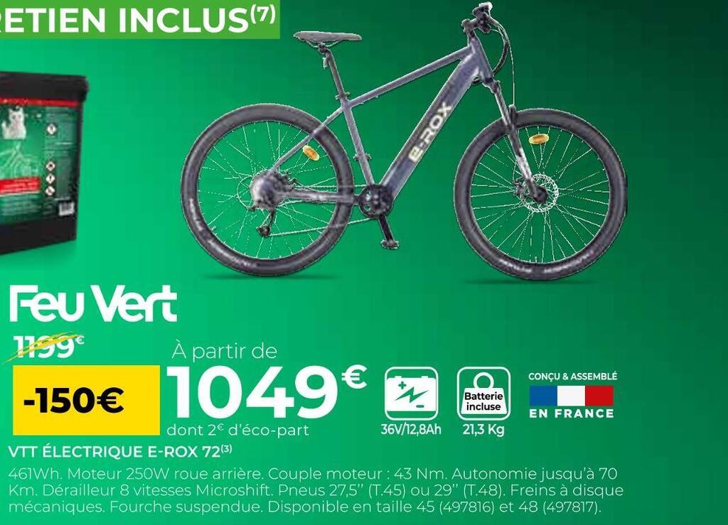 Vtt electrique feu discount vert