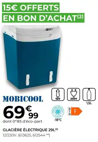 Feu Vert Mobicool glacière électrique 29l offre