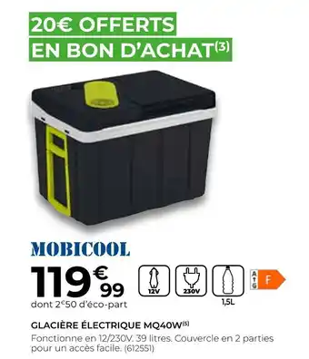Feu Vert Mobicool glacière électrique mq40w offre