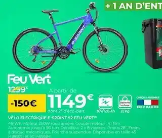 Feu Vert Vélo électrique e-sprint 92 feu vert offre