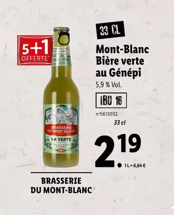 Lidl Mont-blanc bière verte au génépi offre