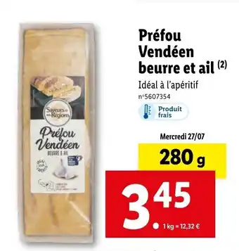 Lidl Préfou vendéen beurre et ail offre