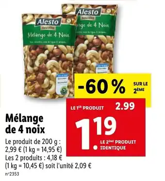 Lidl Mélange de 4 noix offre