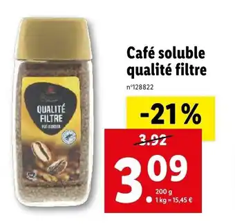 Lidl Café soluble qualité filtre offre