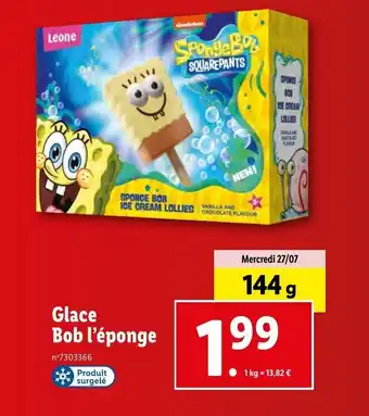 Lidl Glace bob l'éponge offre