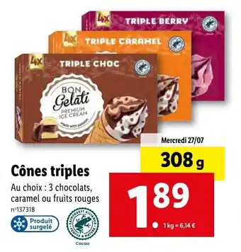 Lidl Cônes triples offre