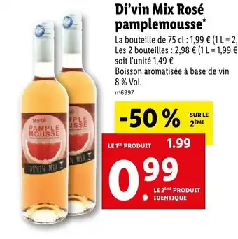 Lidl Di'vin mix rosé pamplemousse offre
