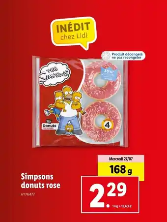 Lidl Simpsons donuts rose offre