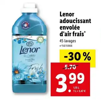 Lidl Lenor adoucissant envolée d'air frais offre