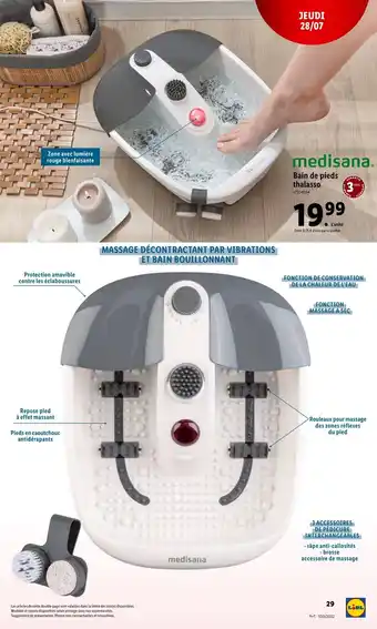 Lidl MEDISANA bain de pieds thalasso offre