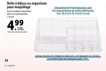 Lidl Boîte à bijoux ou organiseur pour maquillage offre