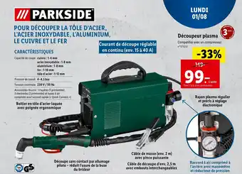 Lidl PARKSIDE découpeur plasma offre
