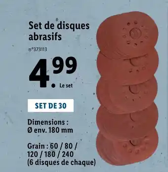 Lidl Set de disques abrasifs offre