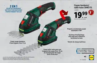 Lidl Coupe-bordures/taille-haies SANS FIL offre