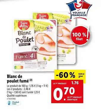 Lidl Blanc de poulet fumé offre