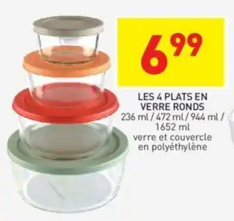 Stokomani Les 4 plats en verre ronds offre