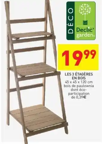 Stokomani Les 3 étagères en bois offre