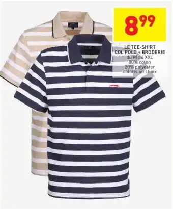 Le tee-shirt col polo + broderie