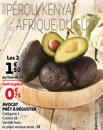 Auchan Avocat prêt à déguster offre