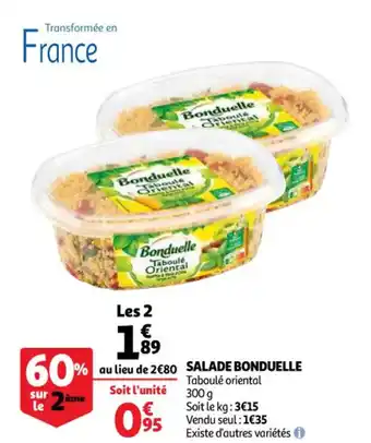 Auchan Salade bonduelle offre