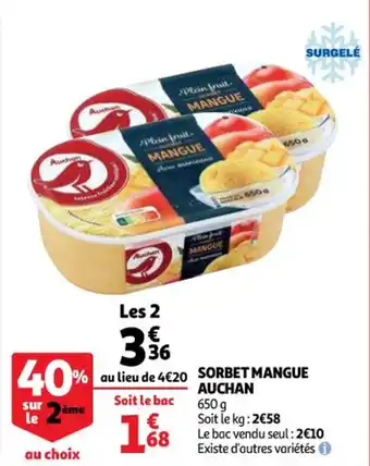 Auchan Sorbet mangue auchan offre