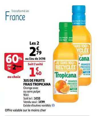 Auchan Jus de fruits frais tropicana offre