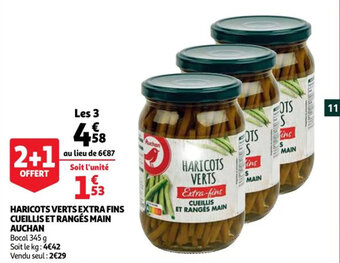 Auchan Haricots verts extra fins cueillis et rangés main auchan offre