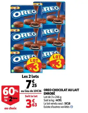 Auchan Oreo chocolat au lait enrobé offre