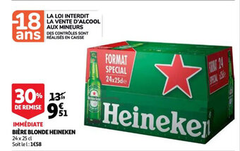 Auchan Bière blonde heineken offre