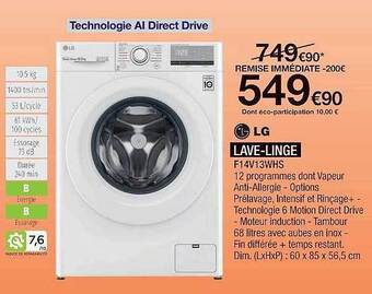 Proxi Confort Lg Lave-linge offre