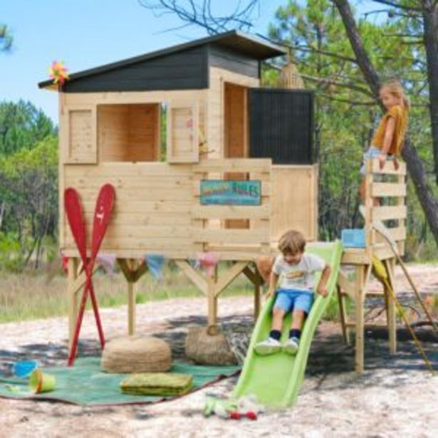 Promo Cabane en bois sur pilotis avec toboggan portland soulet chez