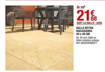 Brico Dépôt Dalle Béton Macadamia 40 X 40 Cm offre