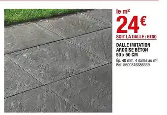 Brico Dépôt Dalle Imitation Ardoise Béton 50 X 50 Cm offre