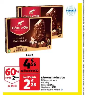 Auchan Bâtonnets Côte D'or offre