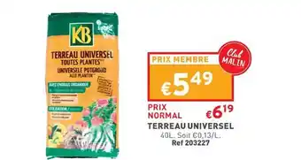 Trafic Terreau Universel offre