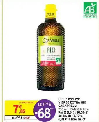 Intermarché Huile D'olive Vierge Extra Bio Carappelli offre