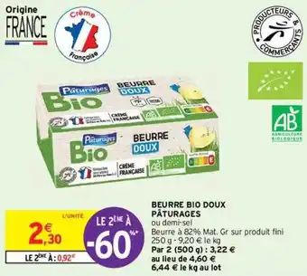 Intermarché Beurre Bio Doux Pâturages offre