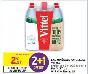 Intermarché Eau Minérale Naturelle Vittel offre