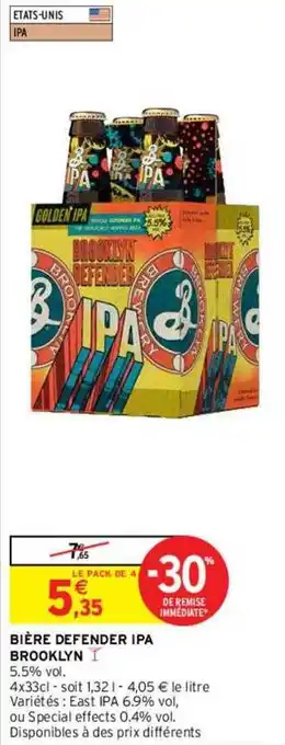 Intermarché Bière Defender Ipa Brooklyn offre