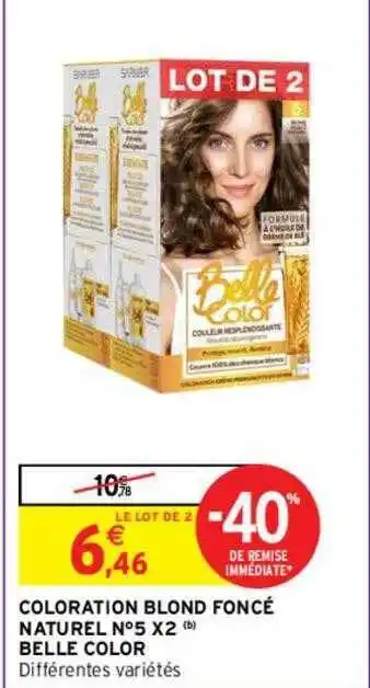 Coloration Blond Foncé Naturel N°5 X2 Belle Color