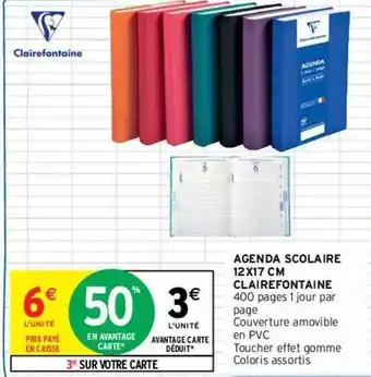 Intermarché Agenda Scolaire 12 X 17 Cm Clairefontaine offre