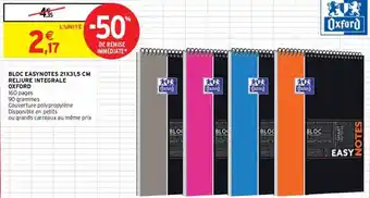 Intermarché Bloc Easynotes 21 X 31,5 Cm Reliure Intégrale Oxford offre