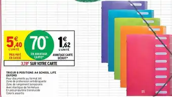 Intermarché Trieur 8 Positions A4 School Life Oxford offre