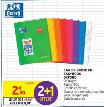 Intermarché Cahier 24 X 32 Cm Easybook Oxford offre