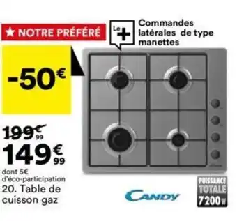 BUT Table de cuisson gaz offre