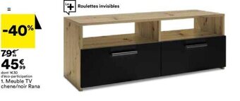 BUT Meuble TV chene/noir Rana offre