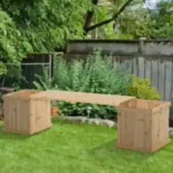 E.Leclerc Brico Banc de jardin jardinière double 2 en 1 - inserts d'irrigation + feutre drainage inclus - bois sapin pré-huilé offre